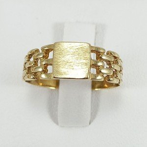 copy of Sello en oro amarillo de 18 quilates con cabeza en oro blanco concirconita