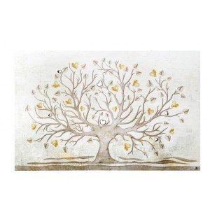 Cuadro del Árbol de la Vida con hojas en forma de corazones