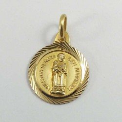 Medalla de la Virgen de la Bien Aparecida en oro de ley 18 quilates, 750 mls.