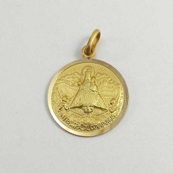 Medalla de la Virgen de Covadonga en oro de ley 18 quilates, 750 mls.