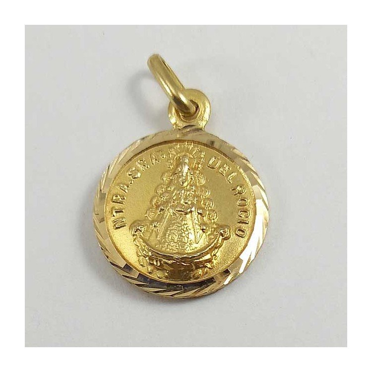 Medalla de la Virgen del Pilar en oro de primera ley 18 quilates.