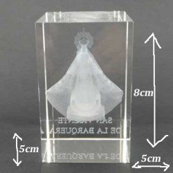 Virgen de la Barquera grabada en 3D en cristal óptico
