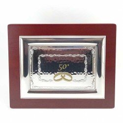 copy of Placa conmemorativa de bodas de oro, 50 aniversario, en plata bilaminada