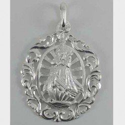 Medalla calada de la Virgen de la Barquera en plata 925