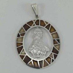 Medalla de la Virgen de la Barquera en plata de ley y esmalte