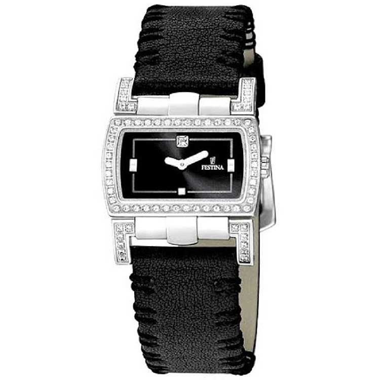 Reloj de mujer Festina F16318/3 con circonitas decorando su caja.