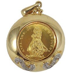 Medallón de la Virgen de la Barquera en oro de ley de 18 quilates