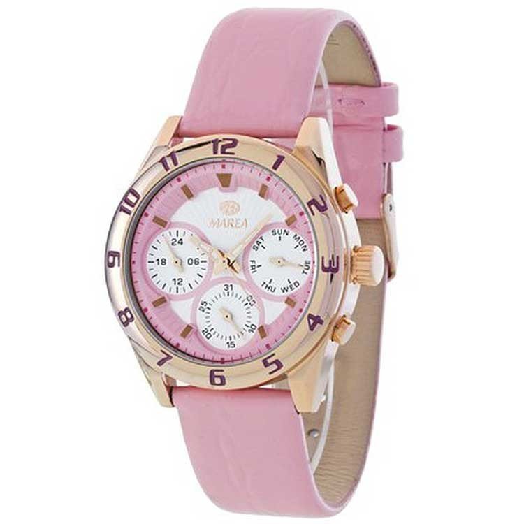 Reloj analógico multifunción de mujer Marea B35258 correa de cuero