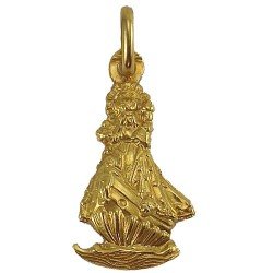 Medalla silueta de la Virgen de la Barquera en oro de 18 k