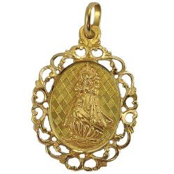 Chapa de la Virgen de la Barquera en oro de ley 18 kilates