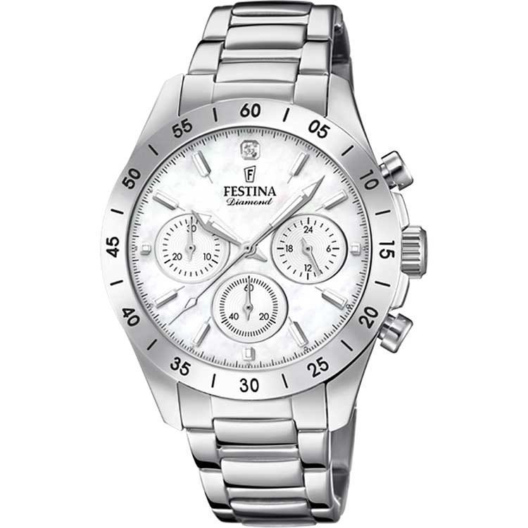 Reloj cronógrafo de mujer Festina F20397, diamante en esfera.
