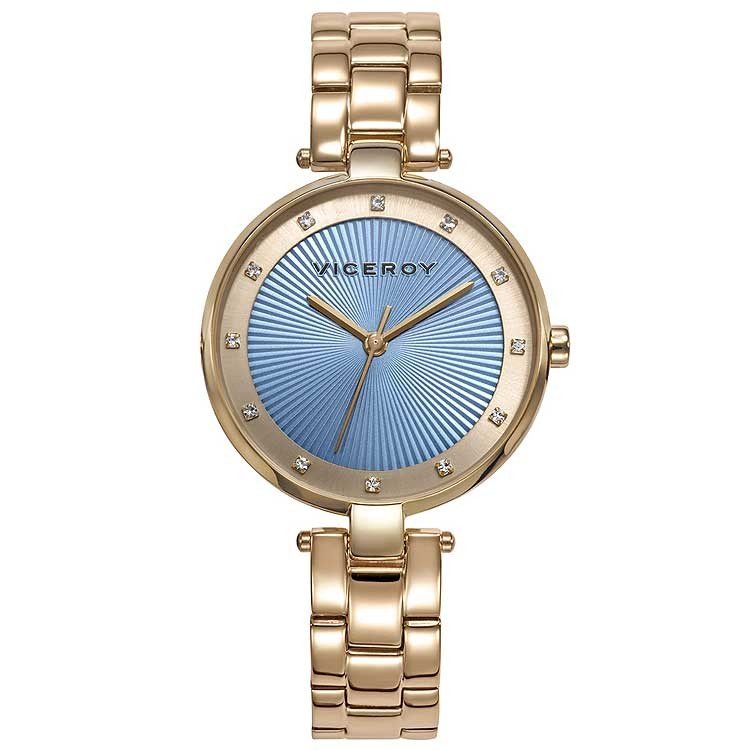 Reloj de moda de mujer dorado Viceroy 471300-67, esfera con circonitas
