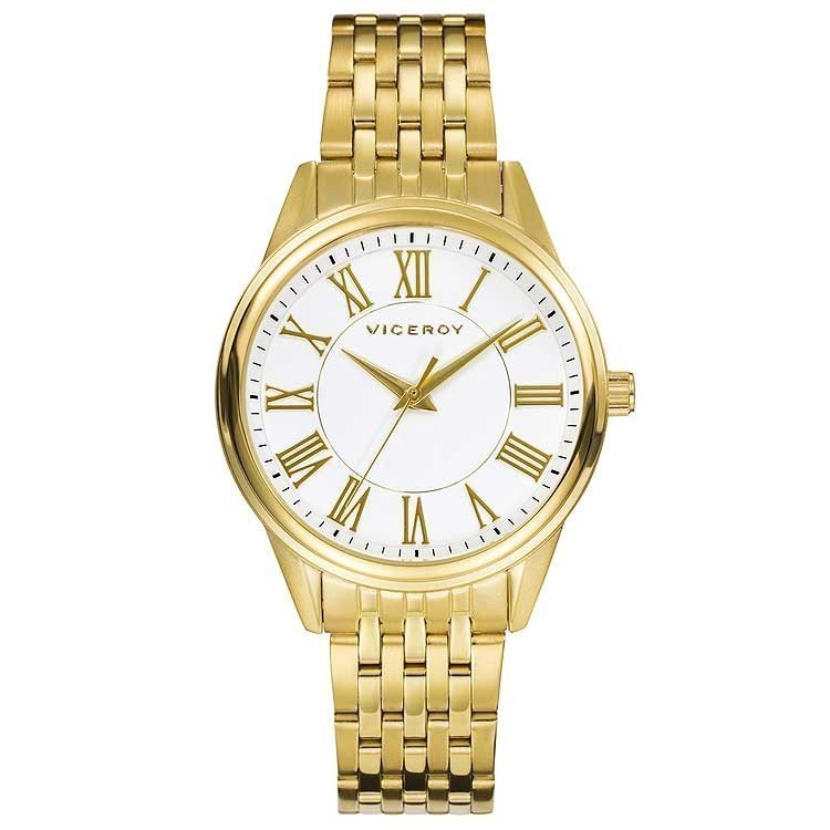 Reloj dorado clásico de mujer Viceroy 401072-03, con números romanos