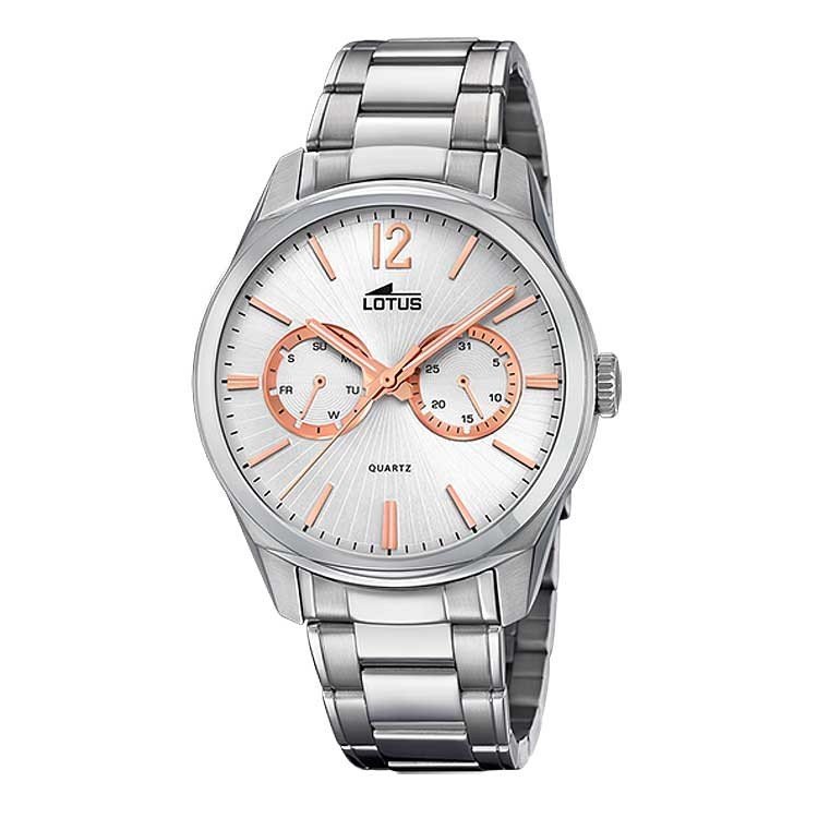 Reloj multifunción informal para hombre Lotus 18737/1 plata y cobre.