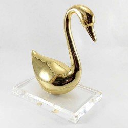 Figura de un pato en latón con base de metacrilato personalizable