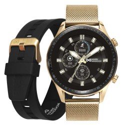 Pulsera de actividad Mark Maddox HS-0003. Dorado, plateado y negro