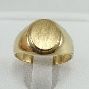copy of Sello en oro amarillo de 18 quilates con cabeza en oro blanco concirconita