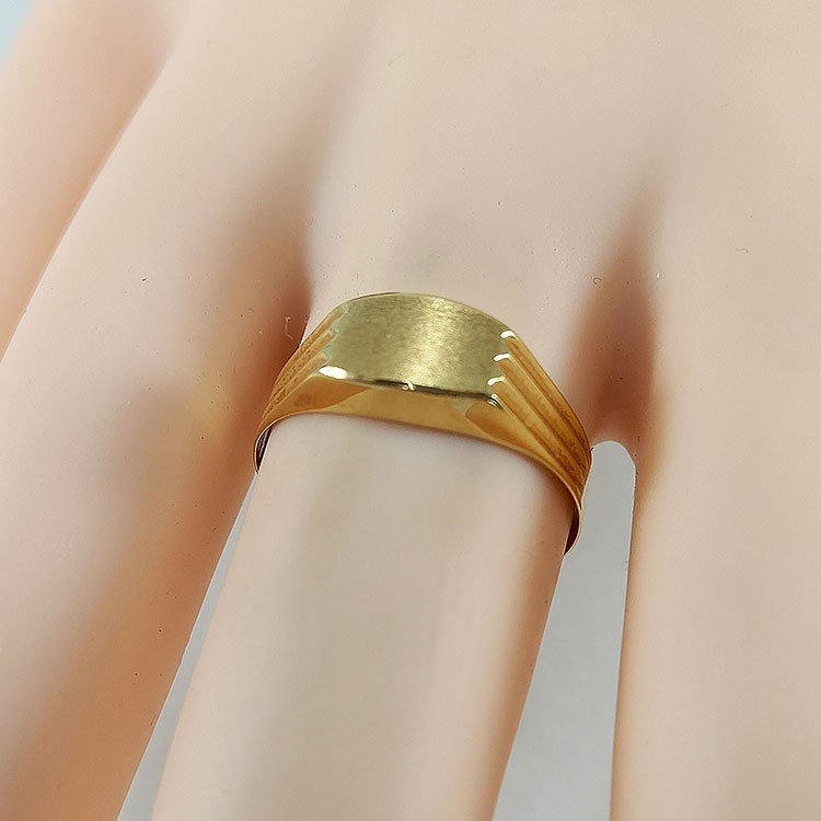 copy of Sello en oro amarillo de 18 quilates con cabeza en oro blanco concirconita